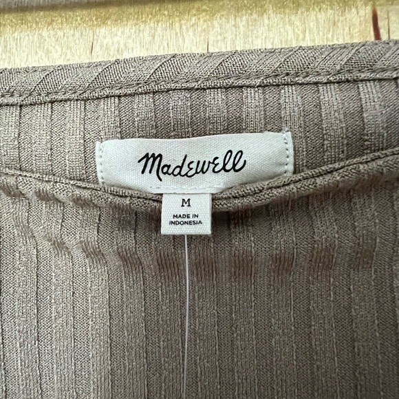 Madewell Long Sleeve Square Neck Ribbed Crop Top, Size M, NEW with Tag - Picture 4 of 5